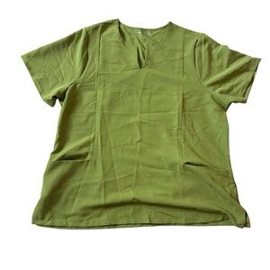 Mandala Women’s Size 2XL Olive Green Pockets Scrub Top Nurse Medical